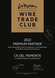 Vinum Premium Partner Zertifikat von Cà Del Piemonte